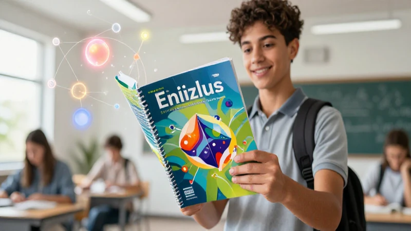 Joven estudiante aprende inglés en atmósfera vibrante
