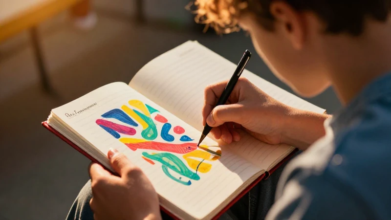 Excelencia en Inglés para 3er año de secundaria: La guía definitiva 4 Estudiante concentrado en ambiente editorial vibrante