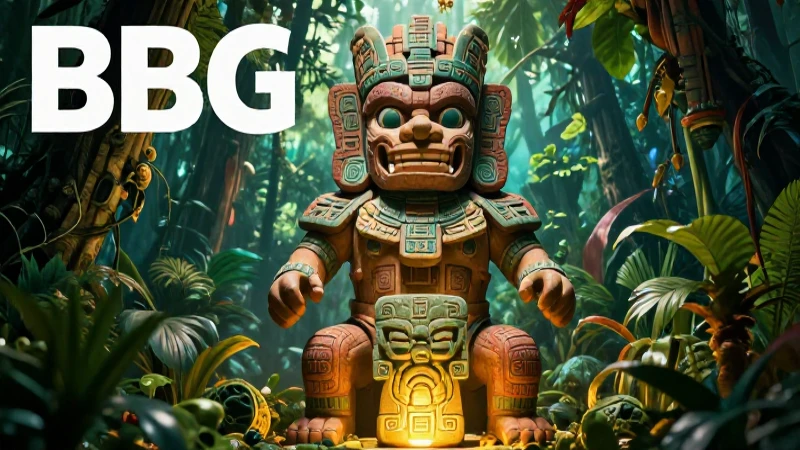 Guardián mesoamericano majestuoso en vibrante jungla