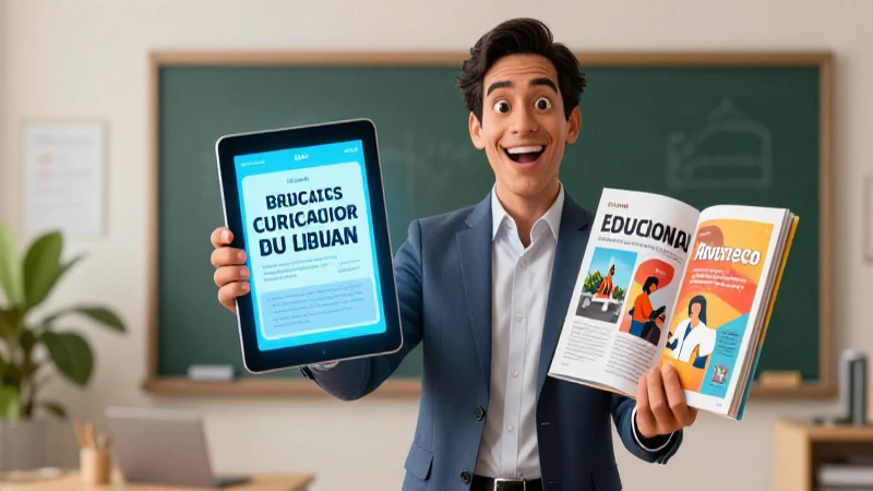 Educador moderno usando tecnología educativa premium