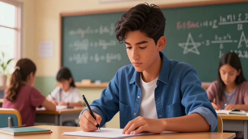 Estudiante mexicano resolviendo matemáticas con enfoque
