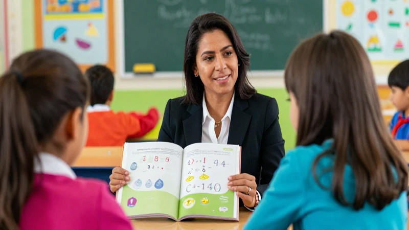 Dónde encuentro la guía del libro de matemáticas 2° básico 5 Profesora enseña matemáticas a un padre en un aula mexicana