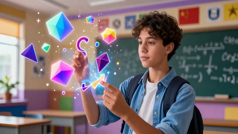 Estudiante resuelve problemas con geometría futurista