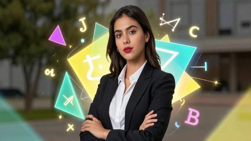 Estudiante moderna con estética académica vibrante