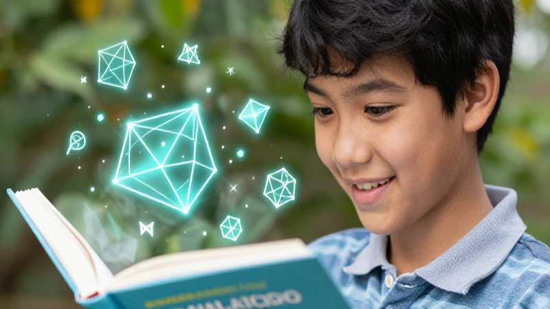 Aprende matemáticas fácilmente con el libro contestado por el maestro 4 Estudiante sonriente y conceptos matemáticos flotando