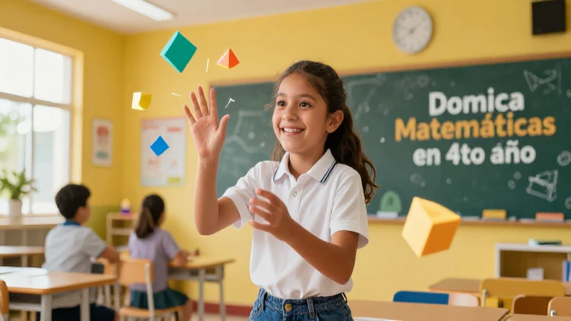 Estudiante feliz potencia el conocimiento matemático