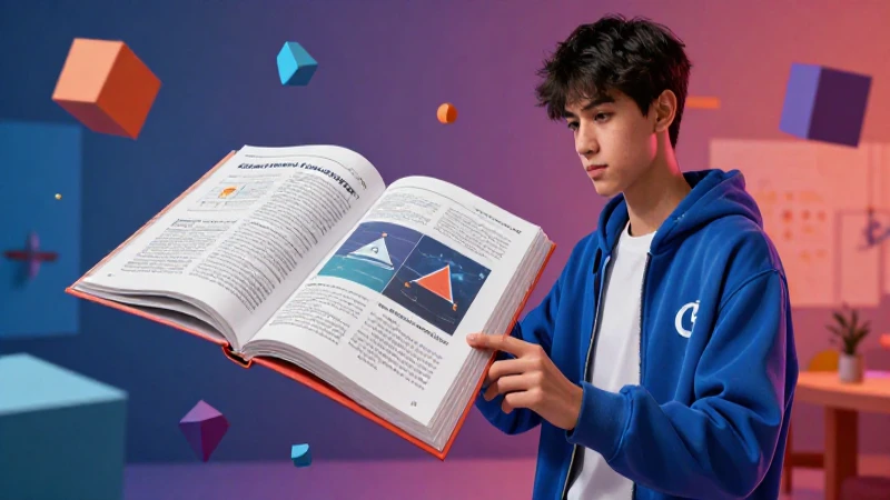Domina matemáticas con el libro de telesecundaria más completo 4 Estudiante motivado con matemáticas dinámicas y estilo moderno