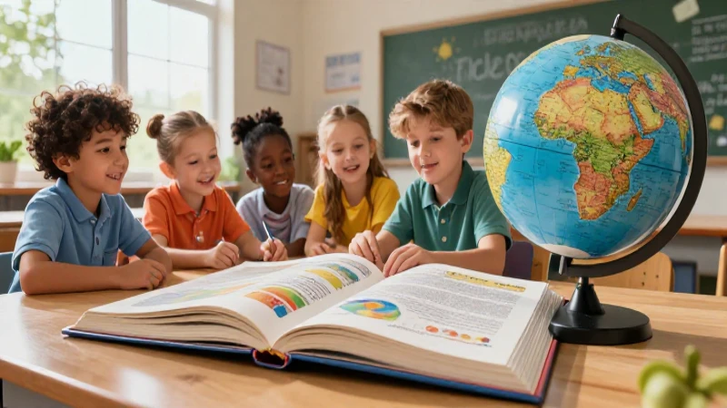 Niños explorando conocimiento en imagen 3D vibrante