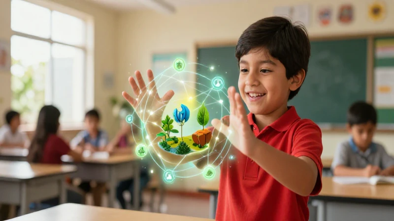 Niño mexicano aprende sobre conocimiento y naturaleza