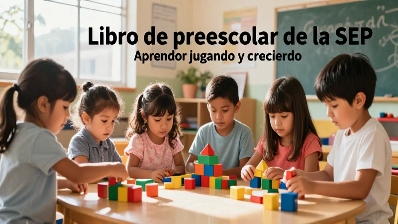 Libro de preescolar de la SEP: Aprender jugando y creciendo 4 Niños mexicanos aprenden jugando con bloques coloridos