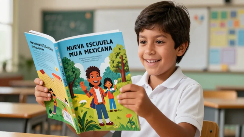 Niño mexicano sonriente simboliza éxito educativo