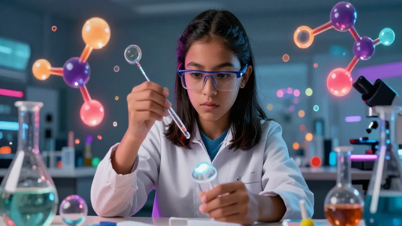 Domina Química 3 de Telesecundaria: tu guía esencial para el éxito 4 Joven mexicano determinado en laboratorio