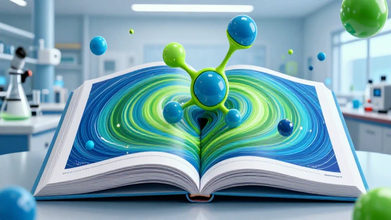 Ilustración vibrante de química molecular educativa