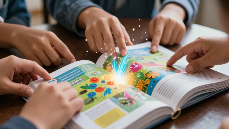 Manos diversas exploran conocimientos en libros educativos