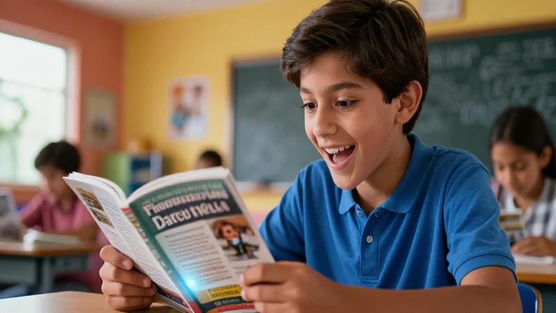 Estudiante mexicano entusiasta aprendiendo con tecnología