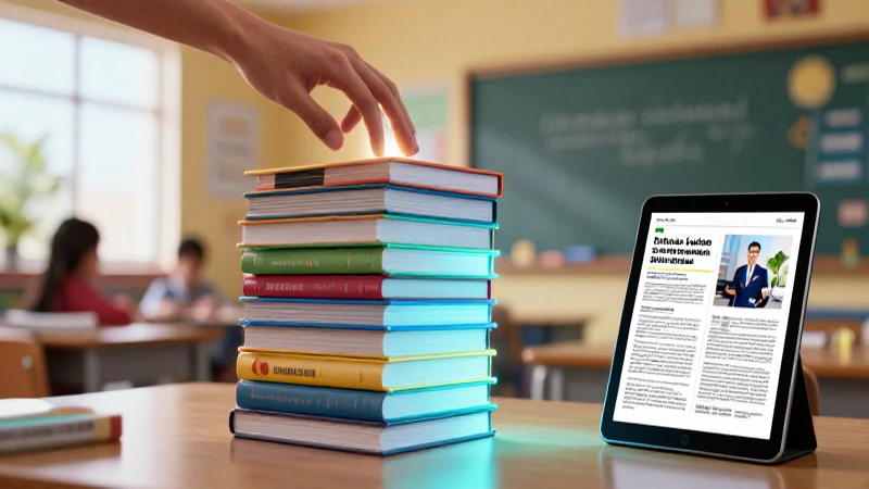 Mano alcanzando material educativo vibrante