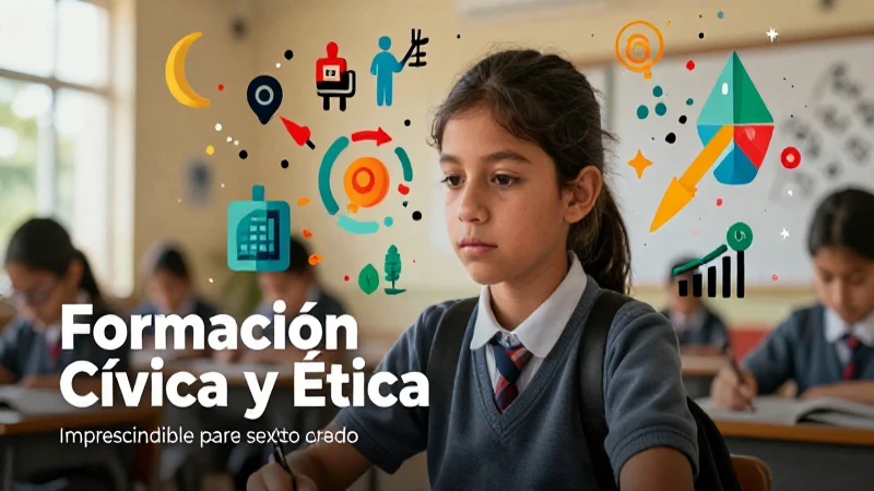 Niño de sexto grado ilustra la formación cívica
