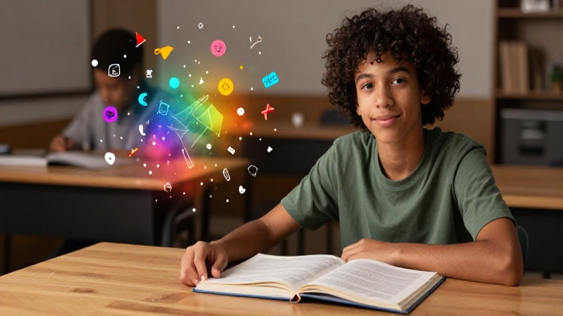 Estudiante diverso aprendiendo vocabulario inglés