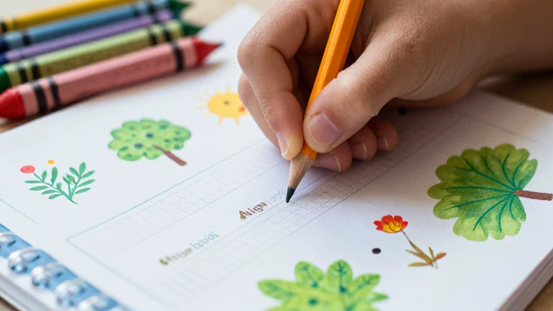Ilustración detallada de trazo infantil