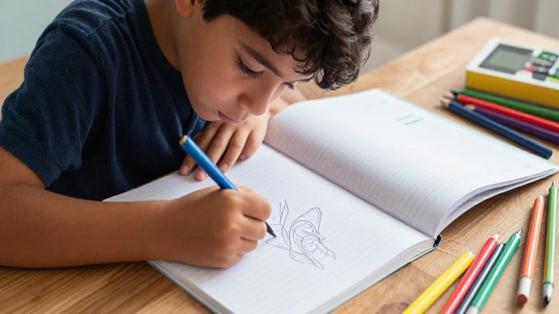 Aprende a dibujar con nuestro libro de trazos y desata tu creatividad 6 Joven creativo dibujando concentrado en su trabajo