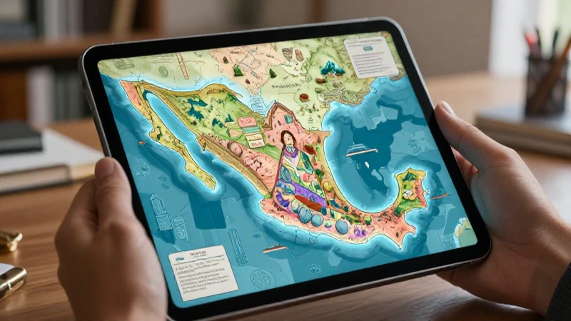 Descarga el libro de Historia de México 1 Bachillerato en formato PDF 3 Ilustración digital de mapa histórico de México