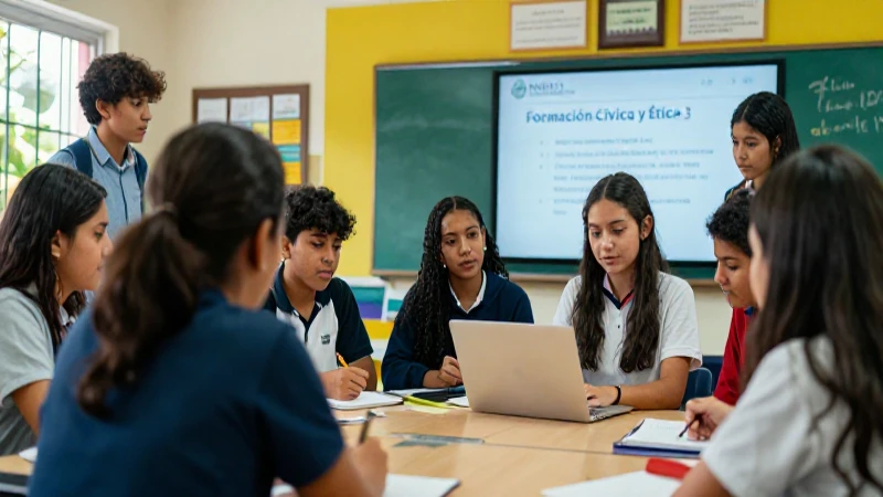 Estudiantes construyen valores y ciudadanía en una escuela moderna