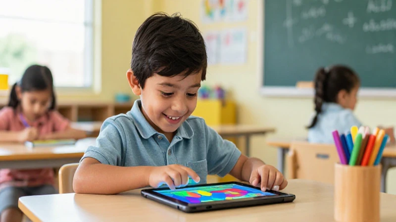 Potencia el aprendizaje con el libro de informática preescolar en PDF 6 Niño mexicano feliz con tablet digital