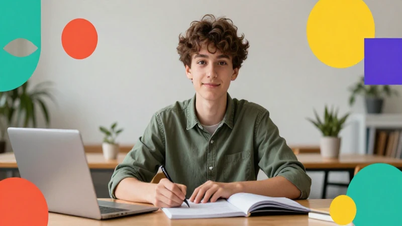 Estudiante confiante aprendiendo en diseño dinámico