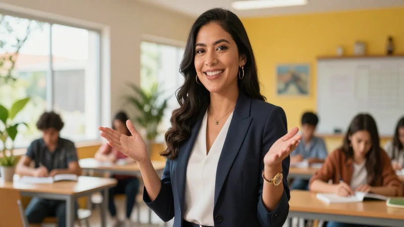 Profesional autora educativa con estética mexicana