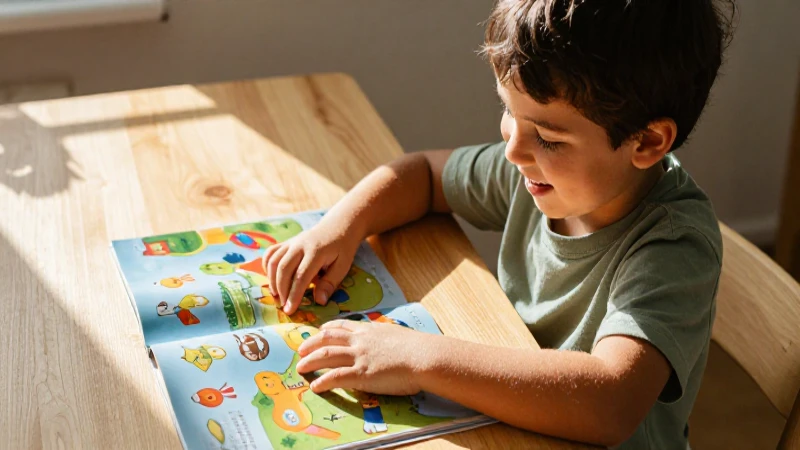 Niño feliz leyendo un libro educativo
