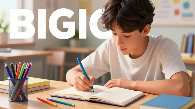 Mejora tus notas con el Libro Pamer Secundaria Resuelto 3 Estudiante concentrado en una ilustración académica dinámica
