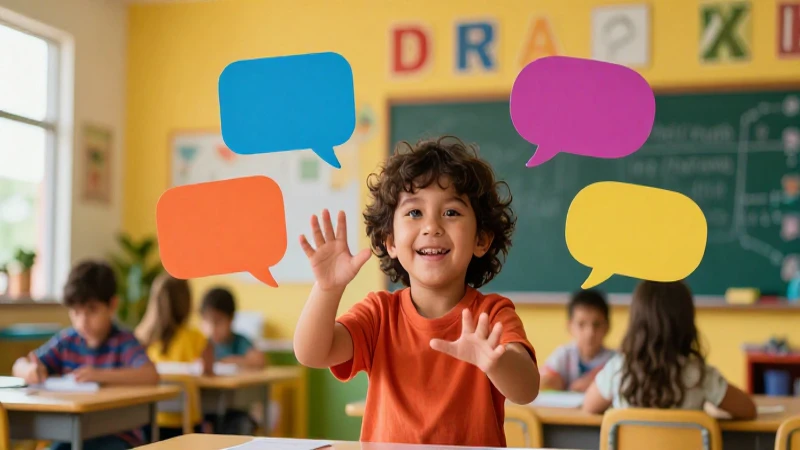 Niño vibrante en aula educativa mexicana