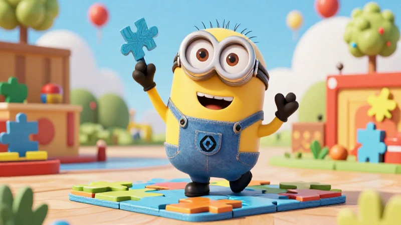 Libro preescolar de los Minions: actividades divertidas y educativas 3 Minion adorable en puzzle de madera colorido
