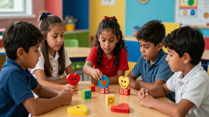 Niños mexicanos colaboran en aula vibrante y moderna