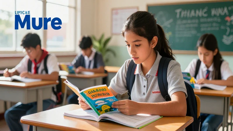Estudiante motivado en ambiente académico vibrante