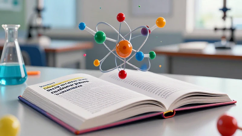 Tapa de química vibrante con estructuras atómicas