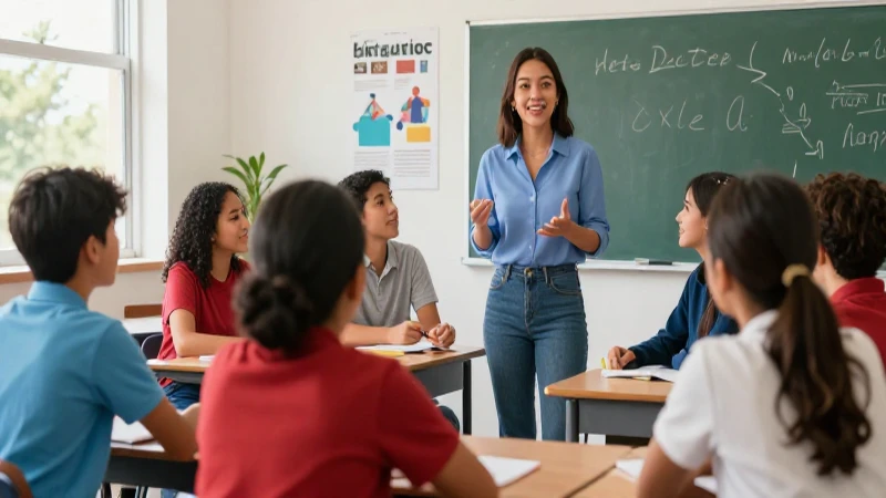 Ilustración vibrante de educación mexicana moderna