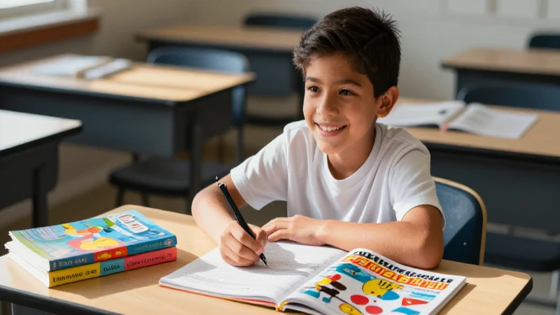 Libro Santillana 3º Primaria: ¡La clave del español para aprender! 4 Ilustración vibrante de estudiante mexicano alegre