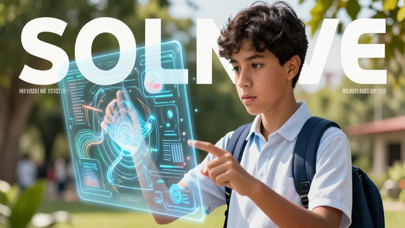Libros de secundaria 2023: recomendaciones y guías indispensables 4 Joven interactúa con interfaz digital educativa holográfica