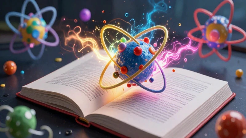 Textos 3D de física con energía vibrante y detallada