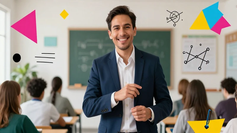Maestra mexicana enseñando matemáticas en aula moderna