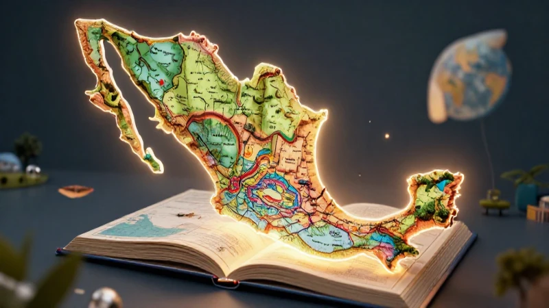 Ilustración vibrante de un atlas mexicano