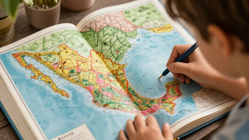 Atlas SEP 5º grado: Educación geográfica de calidad 3 Niño explora México con un Atlas detallado