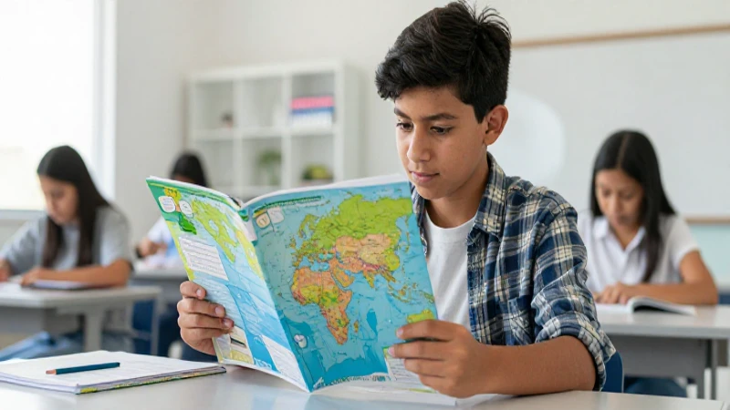Atlas SEP 5º grado: Educación geográfica de calidad 4 Estudiante usa Atlas SEP en aula