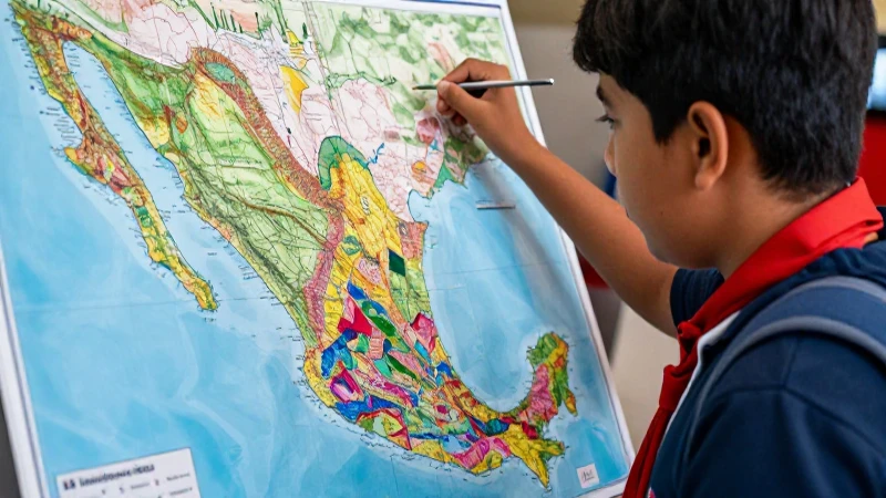 Atlas de México SEP con estudiante entusiasta