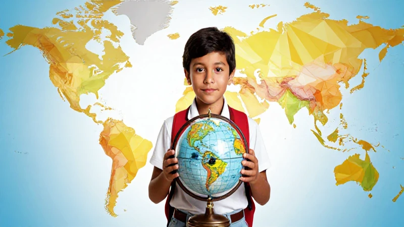 Ilustración de estudiante mexicano con Atlas SEP