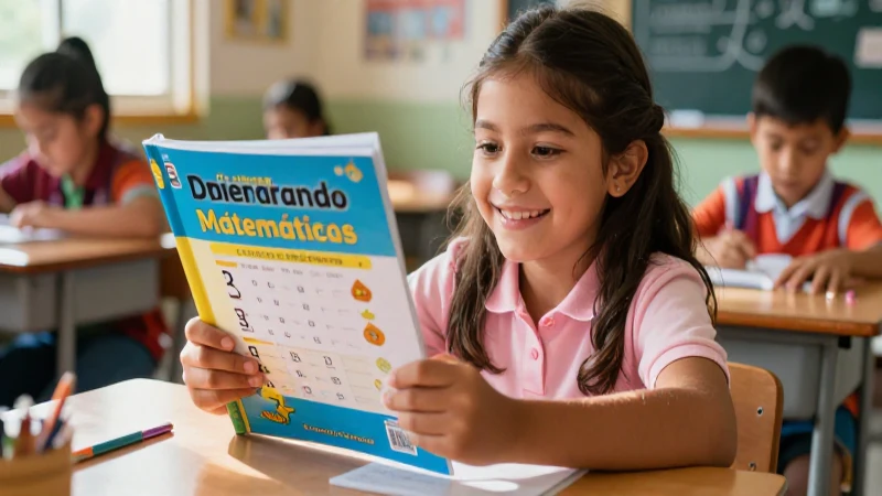 Estudiante mexicano aprende matemáticas con el libro