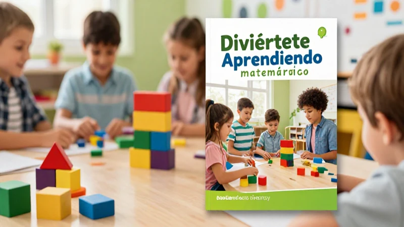 Libro de matemáticas de tercer grado con ilustración vibrante