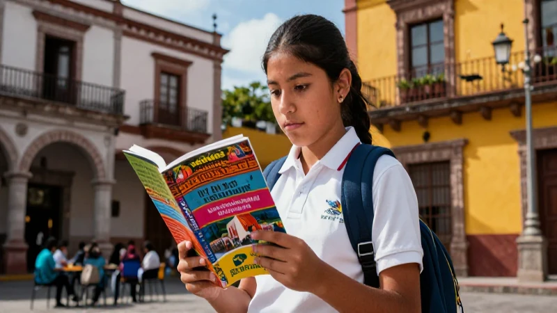 Estudiante mexicano, cultura y modernidad vibrante