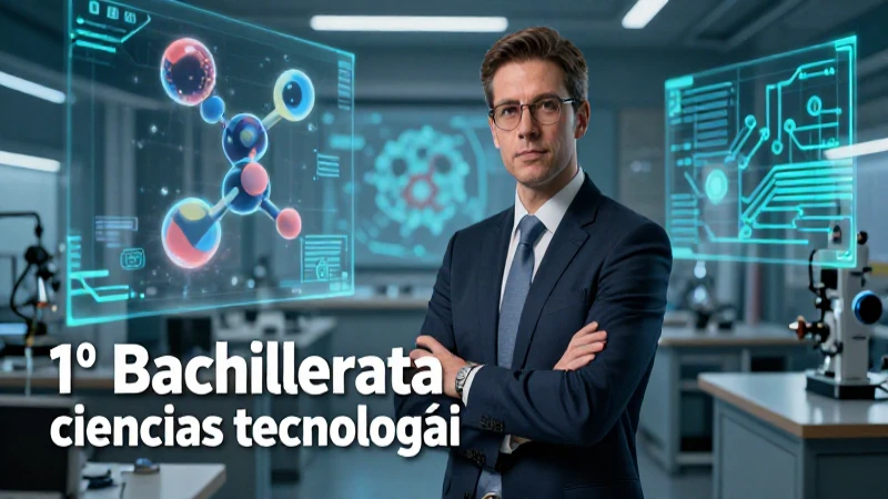 Educador científico futurista en aula de alta tecnología